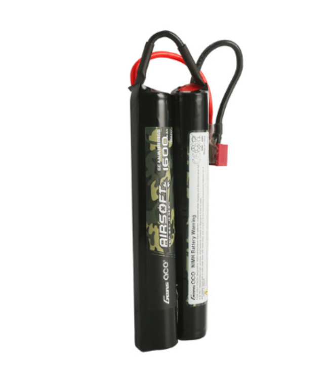 Gens Ace 1600mAh 9.6V 8S1P Airsoft Gun Nunchuck-Style NIMH Battery With Deans Plug