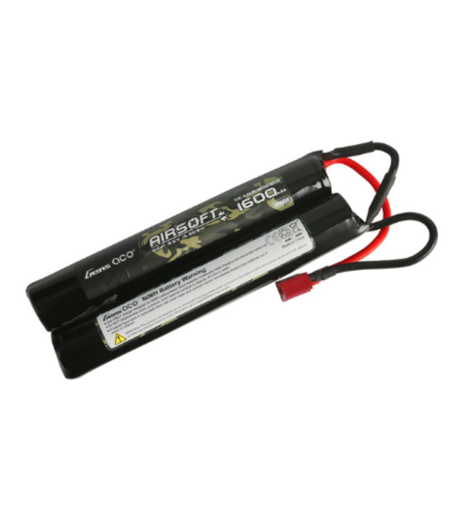 Gens Ace 1600mAh 9.6V 8S1P Airsoft Gun Nunchuck-Style NIMH Battery With Deans Plug