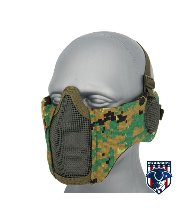 AC-643WD TACTICAL ELITE FACE AND EAR PROTECTIVE MASK (WOODLAND DIGI)