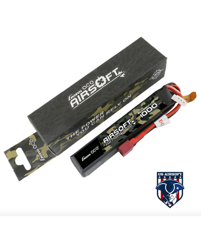 Gens Ace 25C 1000mAh 2S1P 7.4V Airsoft Battery With Deans Plug