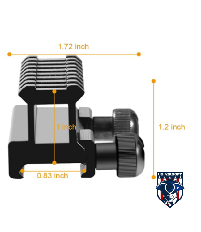 Arne Tactical Rail Mount 8 Slot 1" Sight Riser