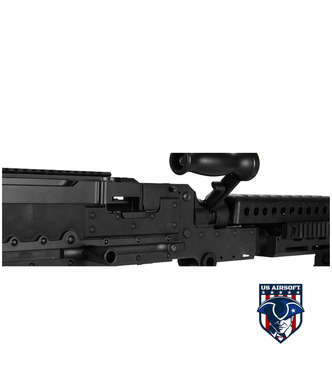 Lancer Tactical Full Metal M240 Airsoft AEG Squad Automatic Machine Gun with Box Magazine (Color: Black)