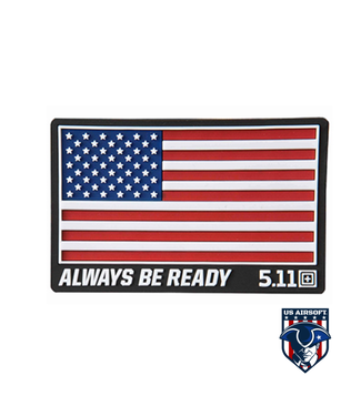 5.11 5.11 Tactical "US Flag - Always Be Ready" PVC Hoo & Loop Morale Patch (Color: Red, White, & Blue)