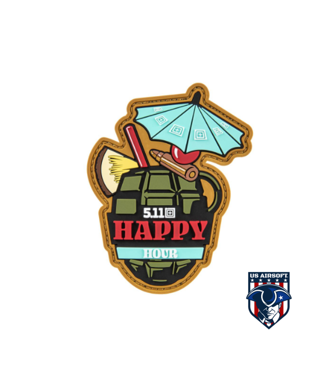 5.11 Tactical Happy Hour Hook & Loop PVC Morale Patch - US Airsoft, Inc.