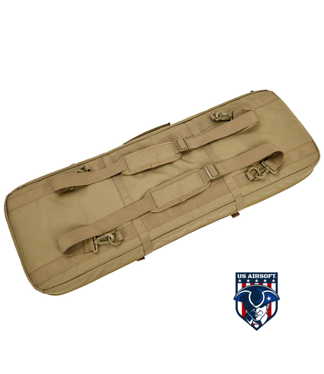 Lancer Tactical 1000D Nylon 3-Way Carry 35" Double Rifle Gun Bag (TAN)