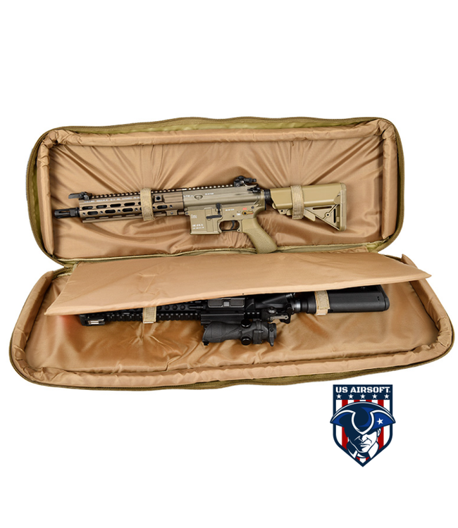 Lancer Tactical 1000D Nylon 3-Way Carry 35" Double Rifle Gun Bag (TAN)