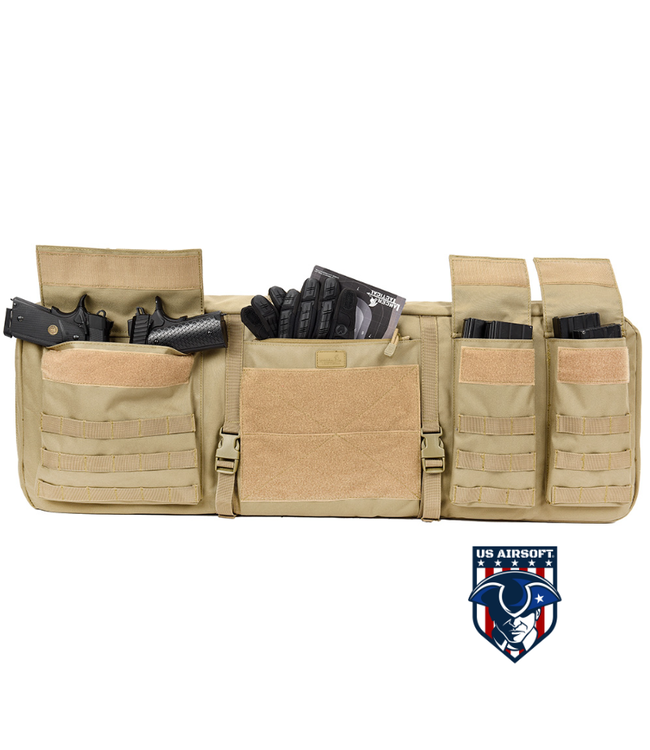 Lancer Tactical 1000D Nylon 3-Way Carry 35" Double Rifle Gun Bag (TAN)