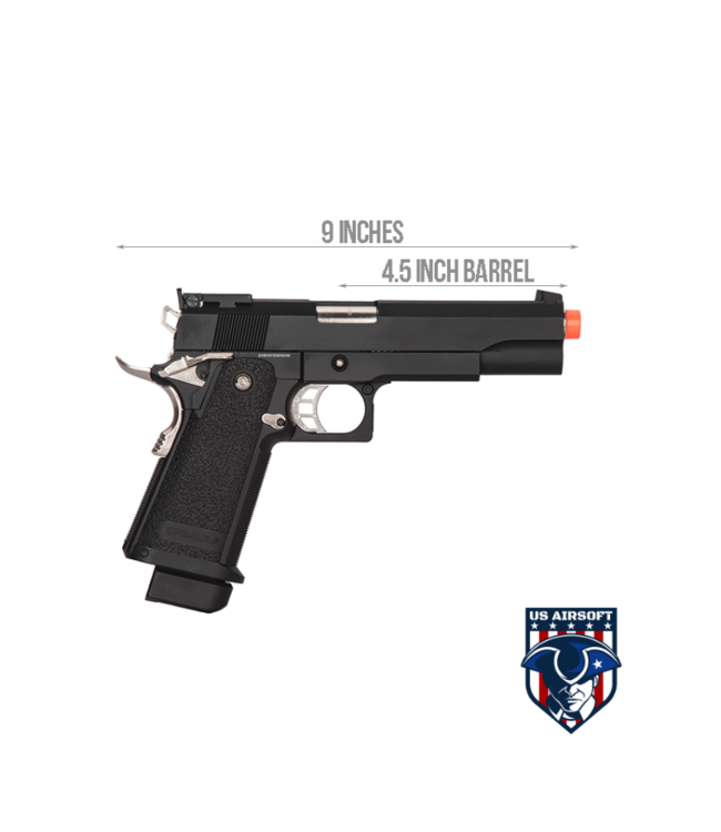 Golden Eagle IMF 3302 OPS-M.RP HiCapa Semi-Auto GBB Metal Pistol, BK