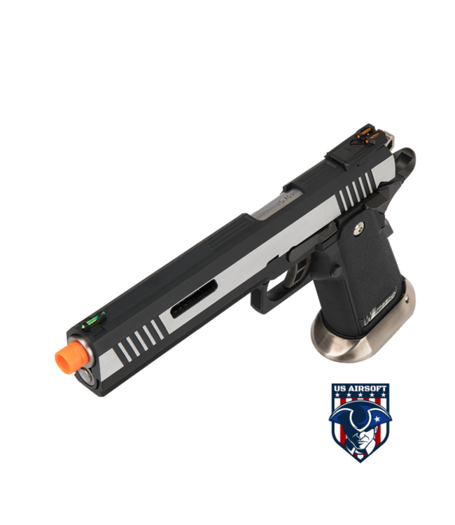 WE Tech 1911 Hi-Capa T-Rex Competition Gas Blowback Airsoft Pistol w/ Sight Mount (TWO TONE / SILVER)