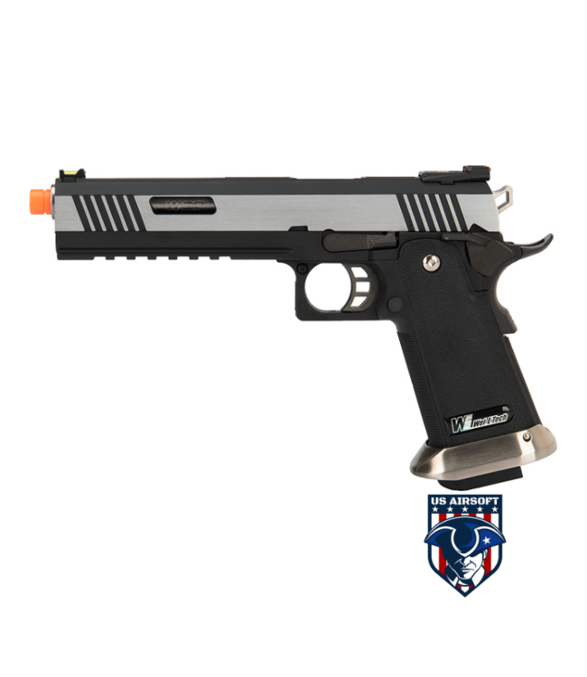 WE Tech 1911 Hi-Capa T-Rex Competition Gas Blowback Airsoft Pistol w/ Sight  Mount (TWO TONE / SILVER) - US Airsoft, Inc.