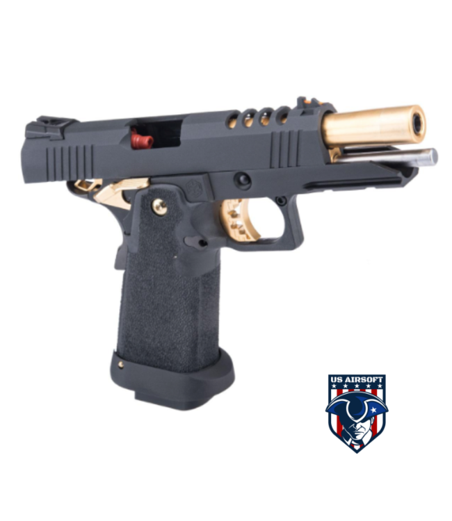AW Custom Gold Match HX27 Hi-CAPA Gas Blowback Airsoft Pistol (Model: 4.3 / Black & Gold)