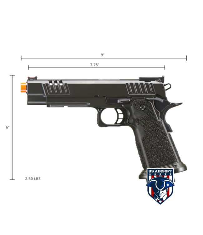 Army Armament R611 XL 5.1 Hi-Capa Gas Blowback Airsoft Pistol (Color: Black)