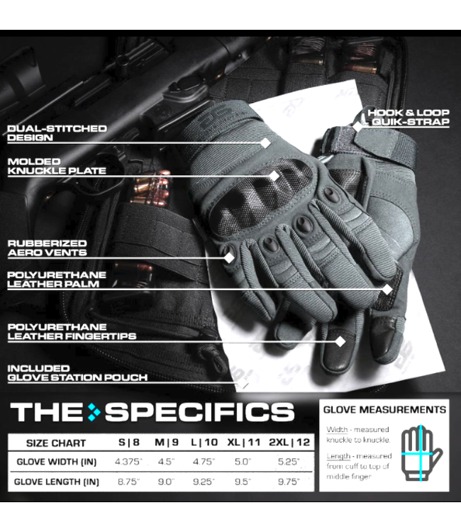 Glove Station - The Combat Hard Knuckle Gloves - All Colors