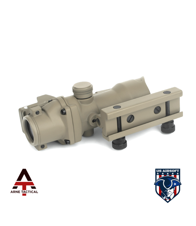 Arne Tactical ACOG 4X32C Red Dot Illumination Source Fiber With RMR Sight (Dark Earth)