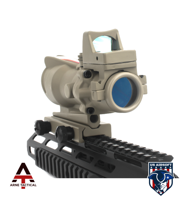 Arne Tactical ACOG 4X32C Red Dot Illumination Source Fiber With RMR Sight (Dark Earth)