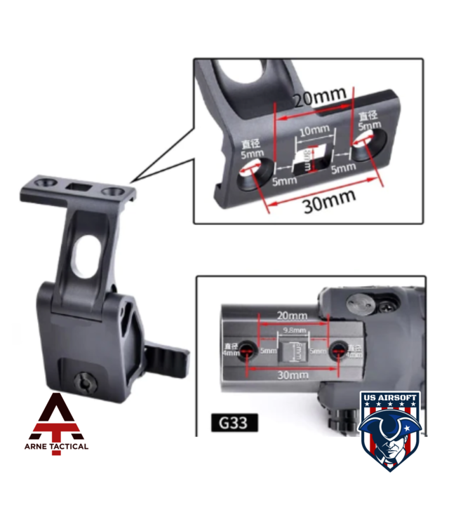 Arne Tactical Airsoft  FTC G33 Magnifier Mount - Dark Earth