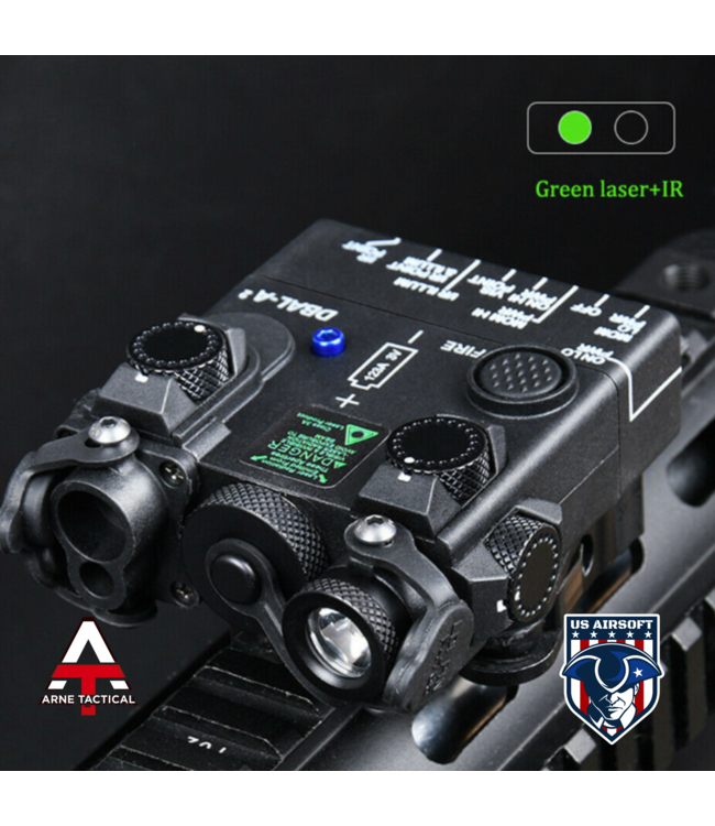 Tactical Mini Dbal-A2 Metal Green Dot IR Laser Weapon Flashlight Airsoft  DBAL LED Laser Light Illuminator