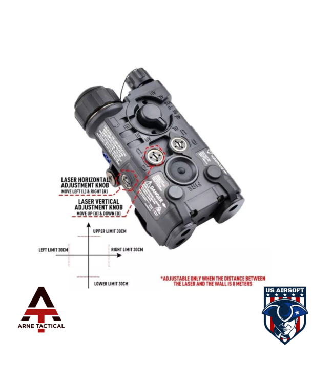 Arne Tactical NGAL Style Intergrated Green Laser and White Light Combo w/adjustable laser (Black)