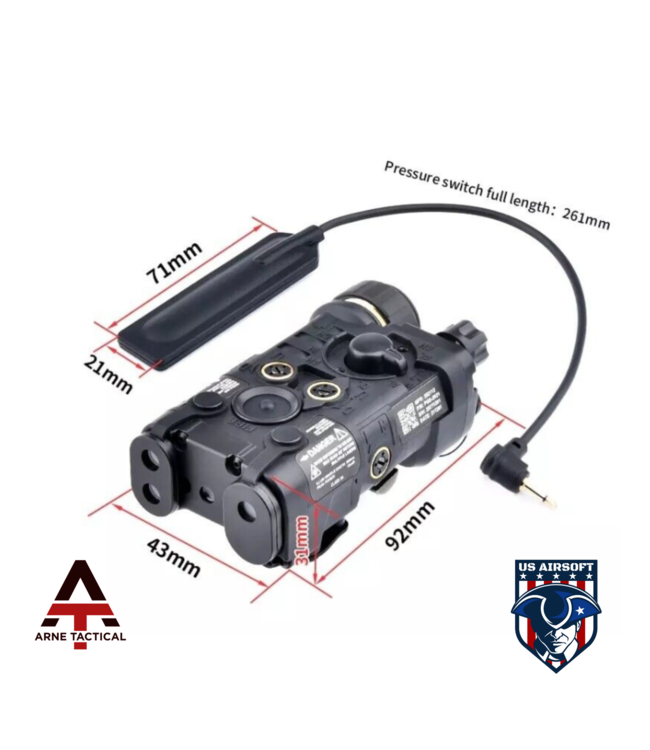 Arne Tactical NGAL Style Intergrated Green Laser and White Light Combo w/adjustable laser (Black)