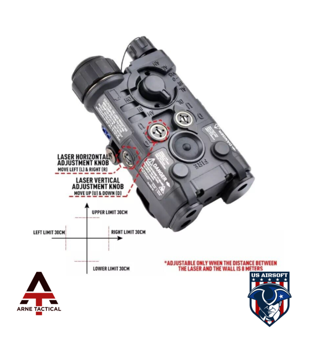 Arne Tactical NGAL Intergrated Green Laser and White Light Combo w/adjustable laser (Dark Earth)