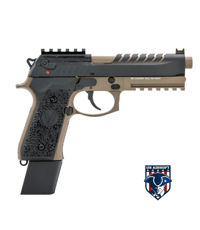 Vorsk Airsoft Tactical VM9 Gas Blowback Pistol - Black/Dark Earth