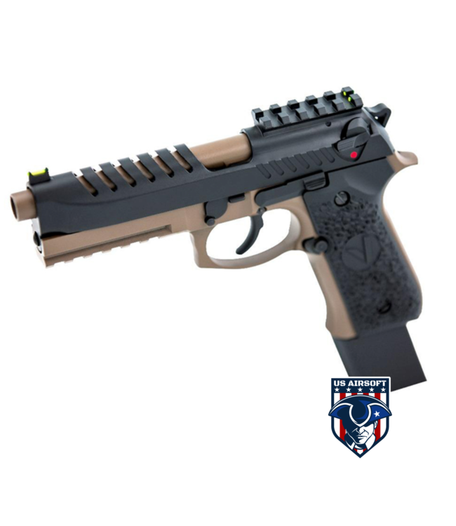 Vorsk Airsoft Tactical VM9 Gas Blowback Pistol - Black/Dark Earth