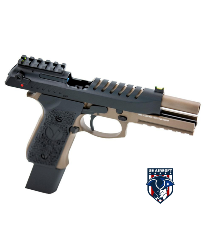 Vorsk Airsoft Tactical VM9 Gas Blowback Pistol - Black/Dark Earth