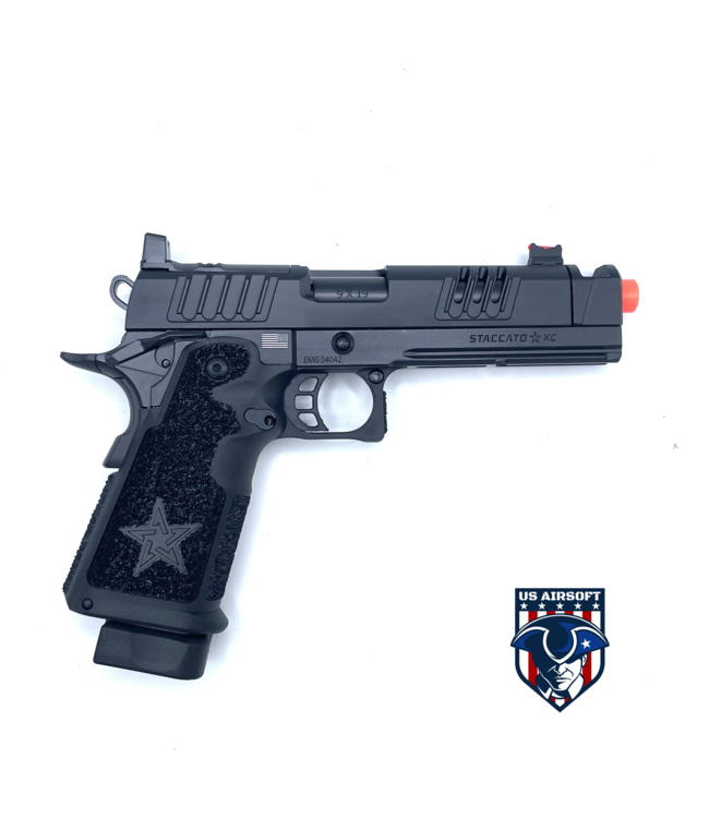 EMG Staccato Licensed XC 2011 Gas Blowback Airsoft Pistol (Model: Master Grip / CNC / green gas