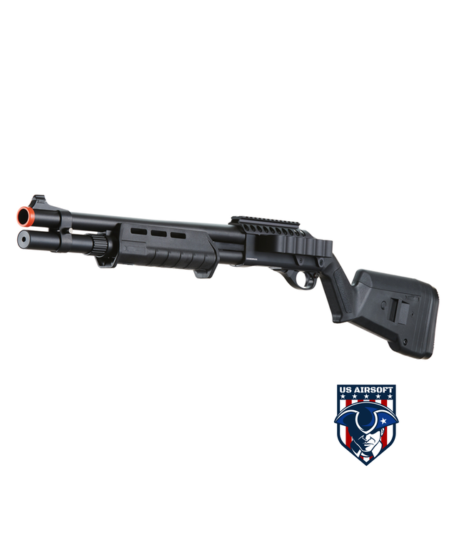 Golden Eagle Airsoft M870 MP M-LOK Style 3/6-Shot Pump Action Gas Shotgun - Black with Shell Holder