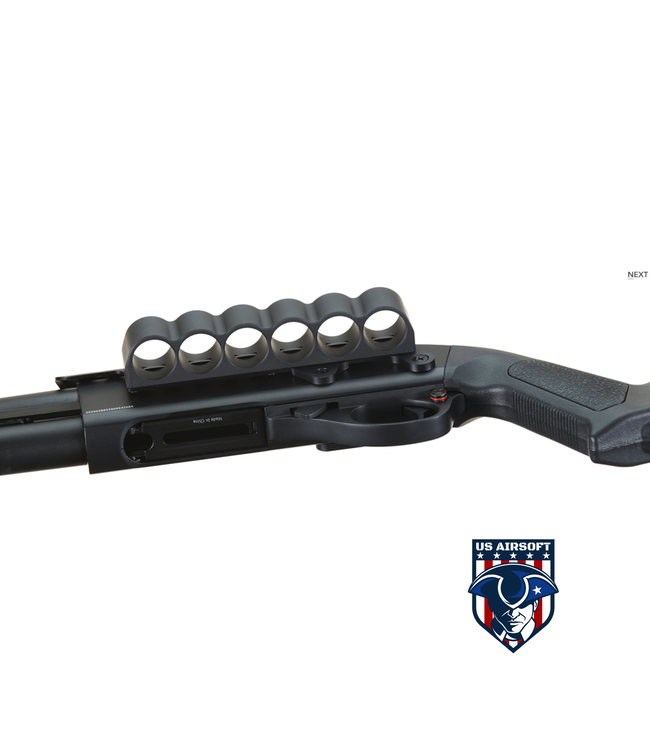 Golden Eagle Airsoft M870 MP M-LOK Style 3/6-Shot Pump Action Gas Shotgun - Black with Shell Holder