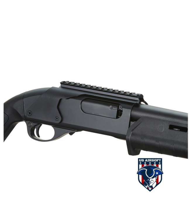 Golden Eagle Airsoft M870 MP M-LOK Style 3/6-Shot Pump Action Gas Shotgun - Black with Shell Holder