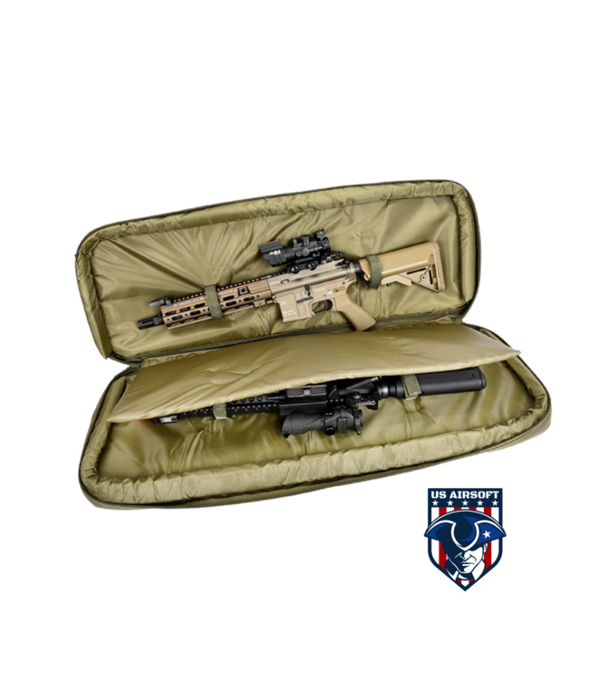 Lancer Tactical 1000D Nylon 3-Way Carry 35" Double Rifle Gun Bag (OD Green)