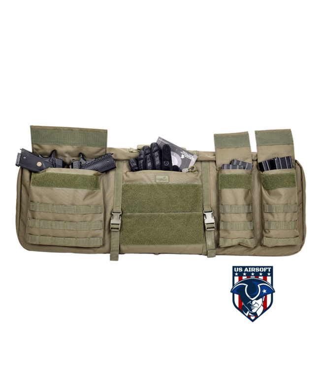 Lancer Tactical 1000D Nylon 3-Way Carry 35" Double Rifle Gun Bag (OD Green)