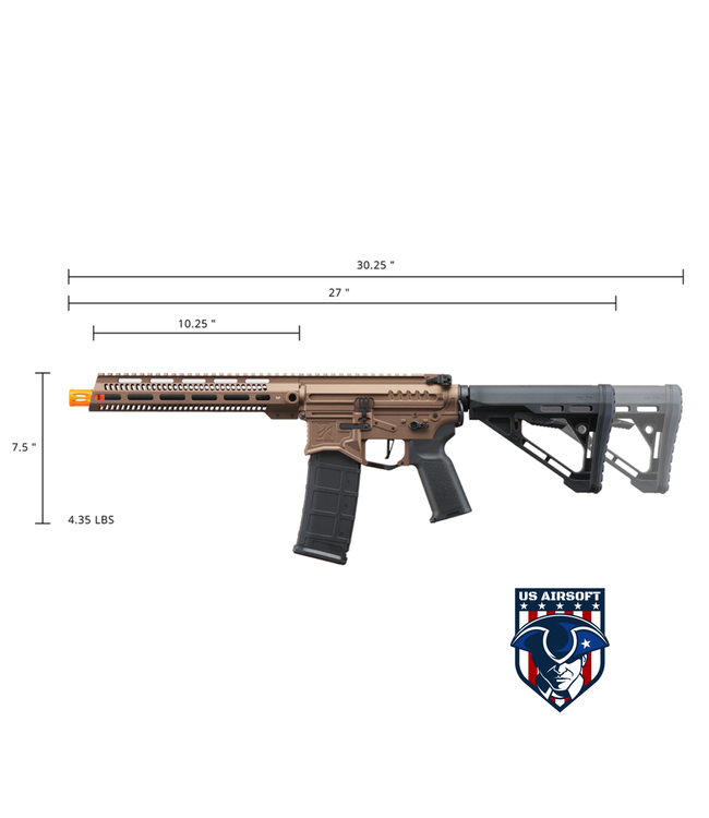 Zion Arms R15 Mod 1 Long Rail Airsoft Rifle with Delta Stock (Color: Bronze)