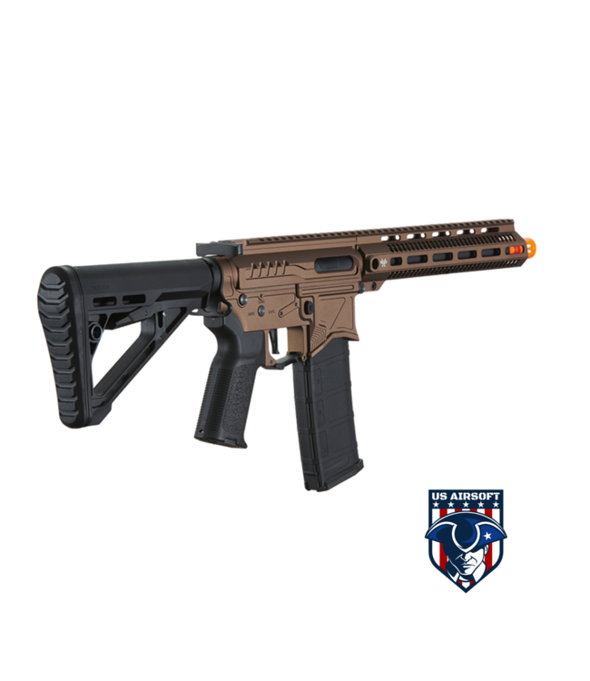Zion Arms R15 Mod 1 Long Rail Airsoft Rifle with Delta Stock (Color: Bronze)