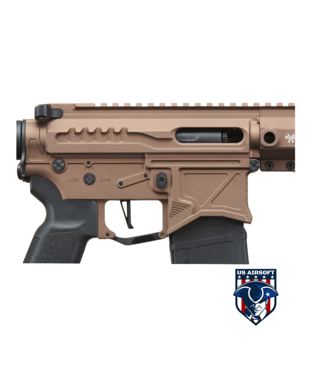 Zion Arms R15 Mod 1 Long Rail Airsoft Rifle with Delta Stock (Color: Bronze)
