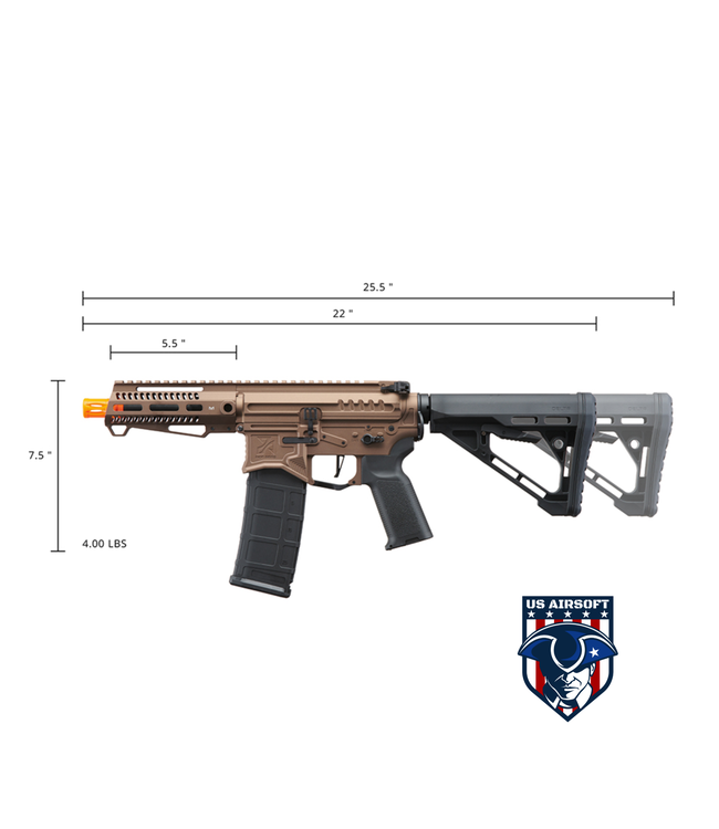 Zion Arms R15 Mod 1 Short Barrel Airsoft Rifle with Delta Stock (Color: Bronze)