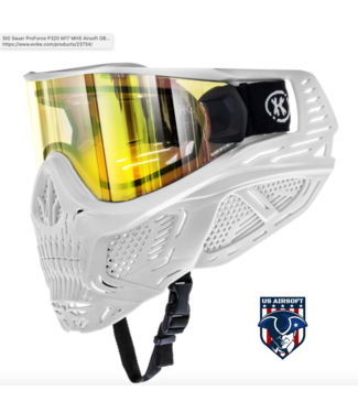 HK Army HK Army HSTL SKULL GOGGLE "SAINT" - WHITE W/ GOLD LENS