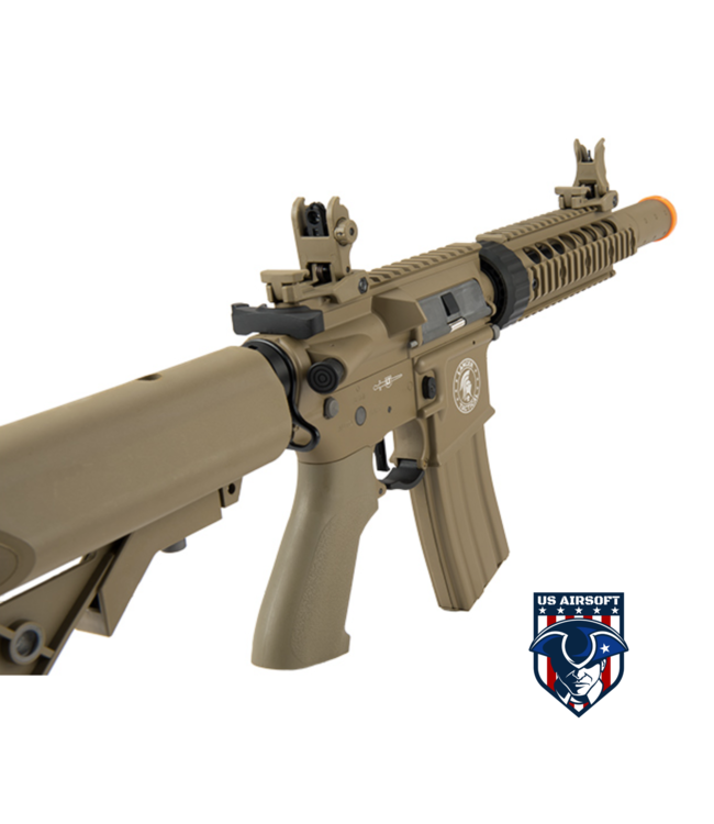 Lancer Tactical Low FPS Proline Gen 2 7" M4 Carbine Airsoft AEG Rifle with Mock Suppressor (Color: Tan)