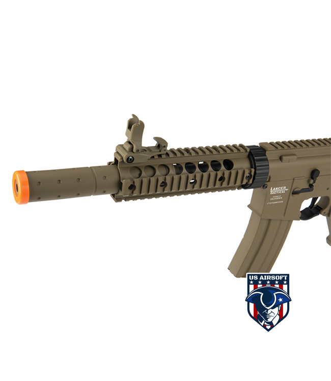 Lancer Tactical Low FPS Proline Gen 2 7" M4 Carbine Airsoft AEG Rifle with Mock Suppressor (Color: Tan)