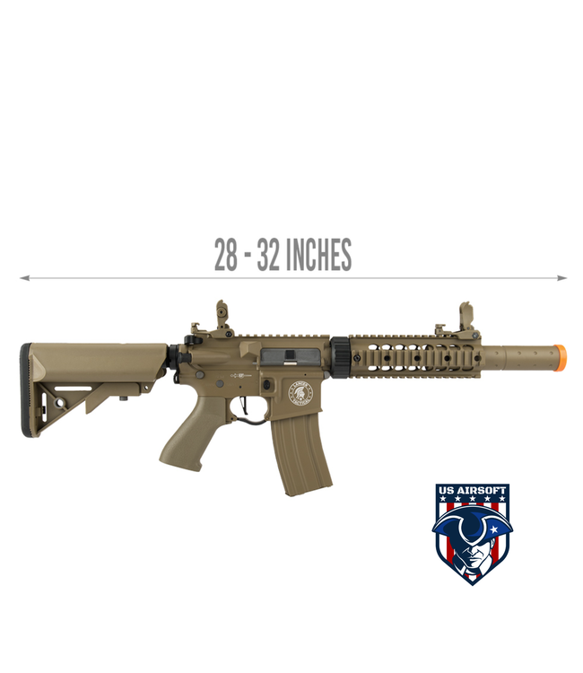 Lancer Tactical Low FPS Proline Gen 2 7" M4 Carbine Airsoft AEG Rifle with Mock Suppressor (Color: Tan)