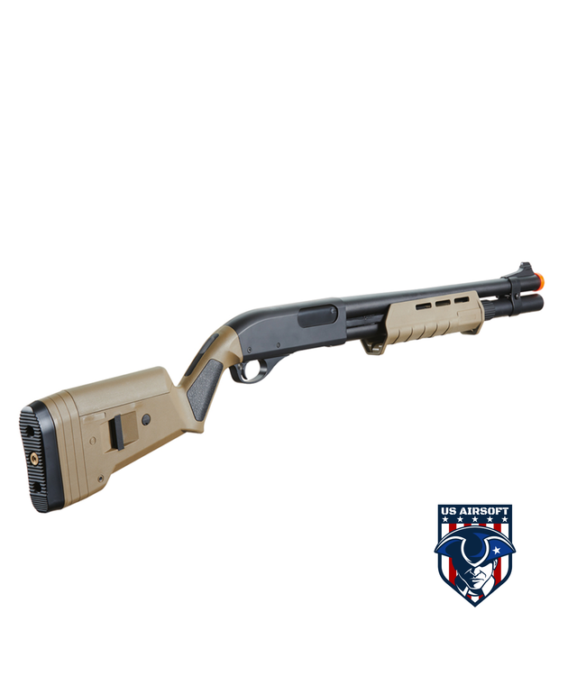Golden Eagle Airsoft M870 MP M-LOK Style 3/6-Shot Pump Action Gas Shotgun - Tan