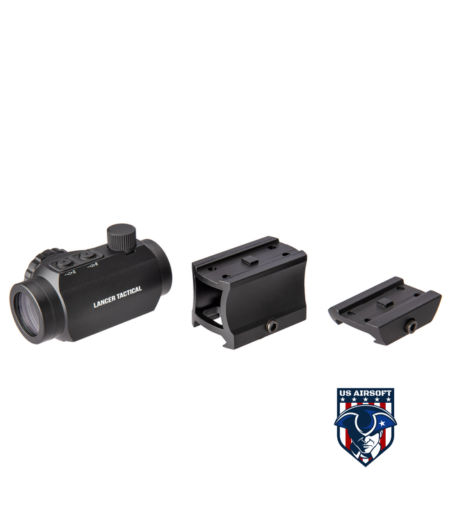 Lancer Tactical 1x22mm Red Dot Reflex Sight with Lower 1/3 Co-witness Mount w/ 2 Mounts (Color: Black)