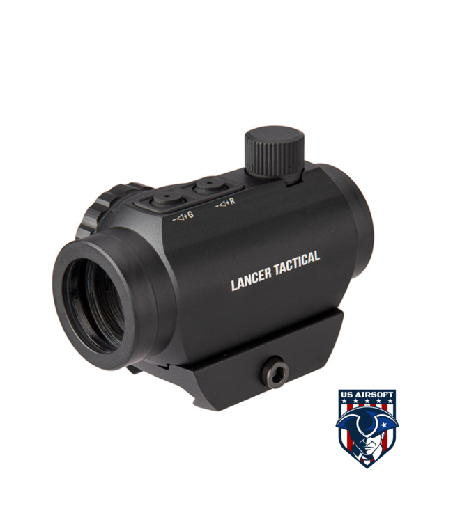 Lancer Tactical 1x22mm Red Dot Reflex Sight with Lower 1/3 Co-witness Mount w/ 2 Mounts (Color: Black)