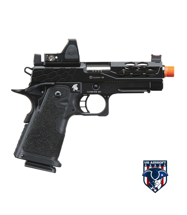 Lancer Tactical Stryk Hi-Capa 4.3 Gas Blowback Airsoft Pistol w/ Reflex Red Dot Sight - (Black)