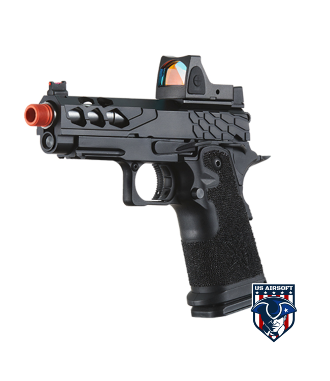 Lancer Tactical Stryk Hi-Capa 4.3 Gas Blowback Airsoft Pistol w/ Reflex Red Dot Sight - (Black)