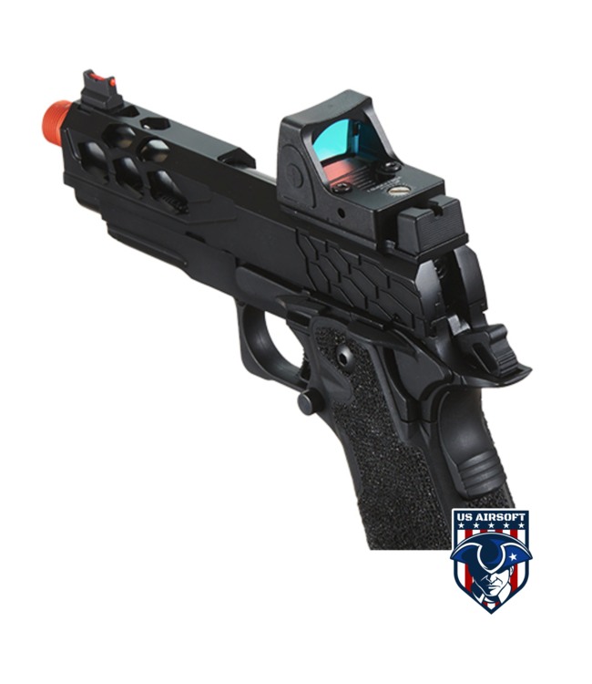 Lancer Tactical Stryk Hi-Capa 4.3 Gas Blowback Airsoft Pistol w/ Reflex Red Dot Sight - (Black)