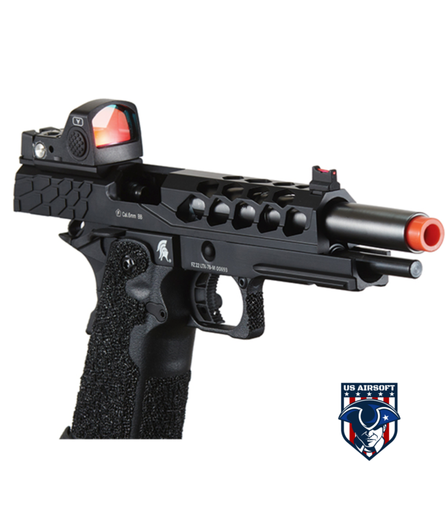 Lancer Tactical Stryk Hi-Capa 5.1 Gas Blowback Airsoft Pistol w/ Red Dot Sight - (Black)