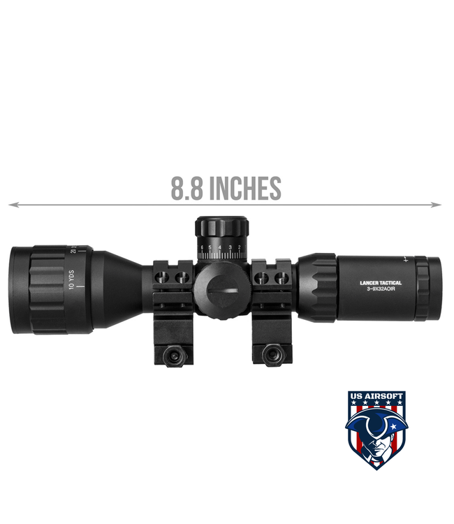 Lancer Tactical 3-9X32 AOIR Scope (Black)