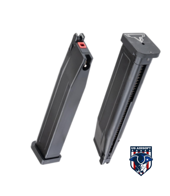EMG / TTI Licensed Magazine for 2011 / Hi-CAPA Gas Blowback Airsoft Pistols (Color: Black-Black Base / Extended / Green Gas)